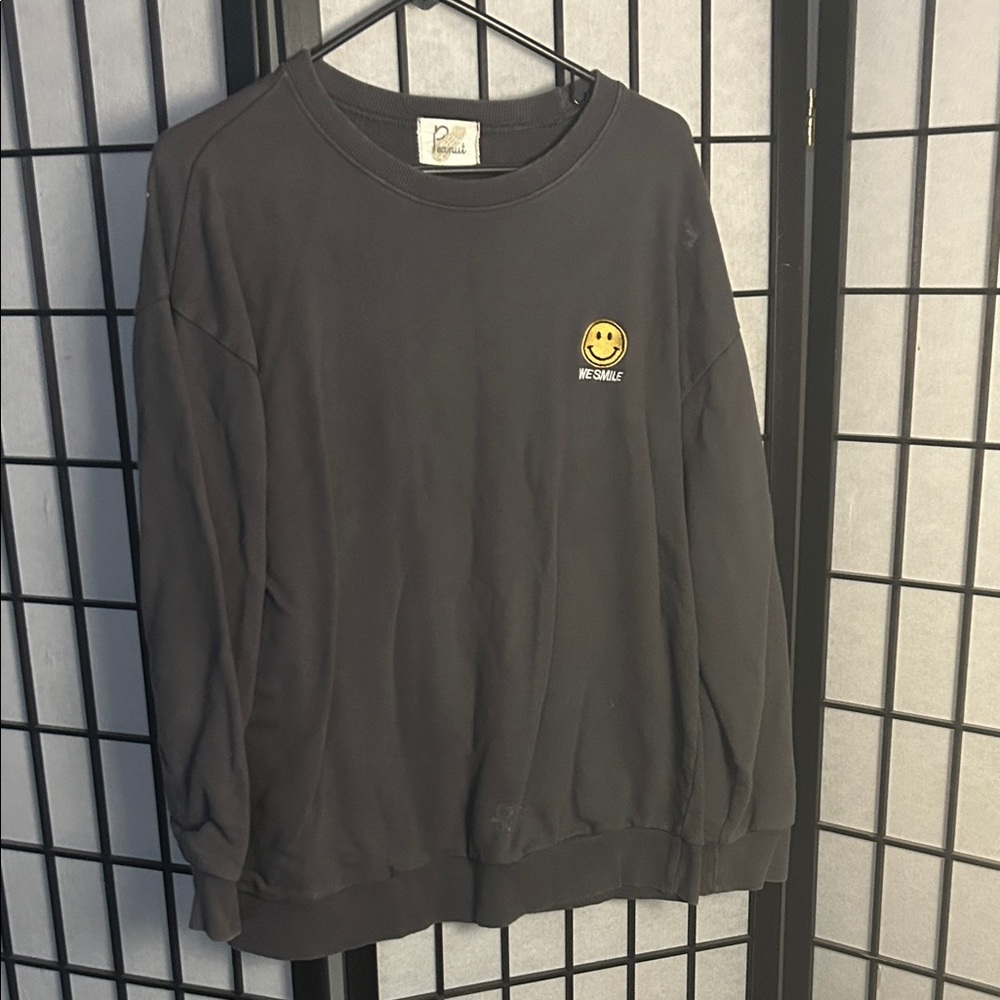 Black Smiley Face Sweater